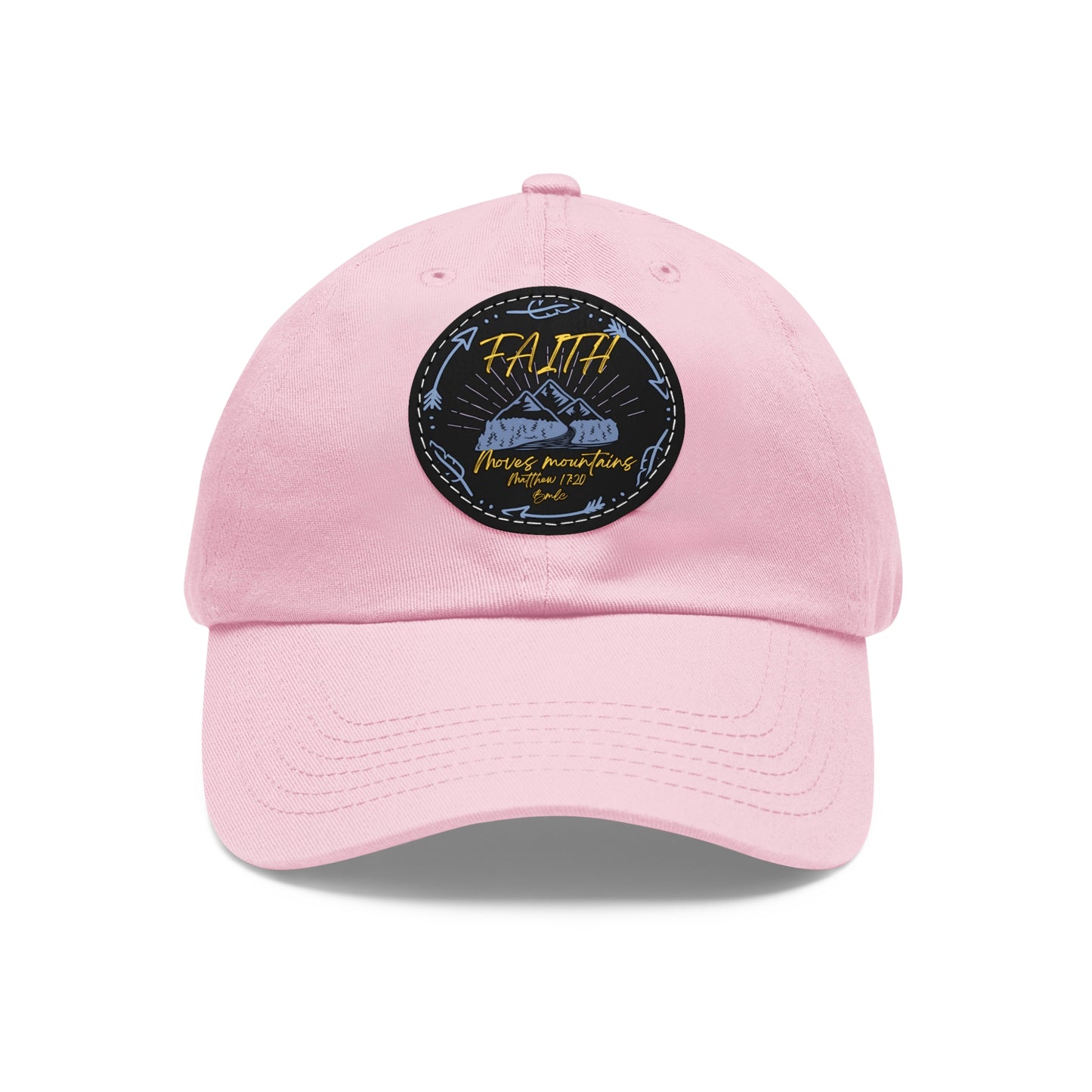 Faith can move mountains hat with Leather Patch