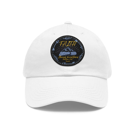 Faith can move mountains hat with Leather Patch